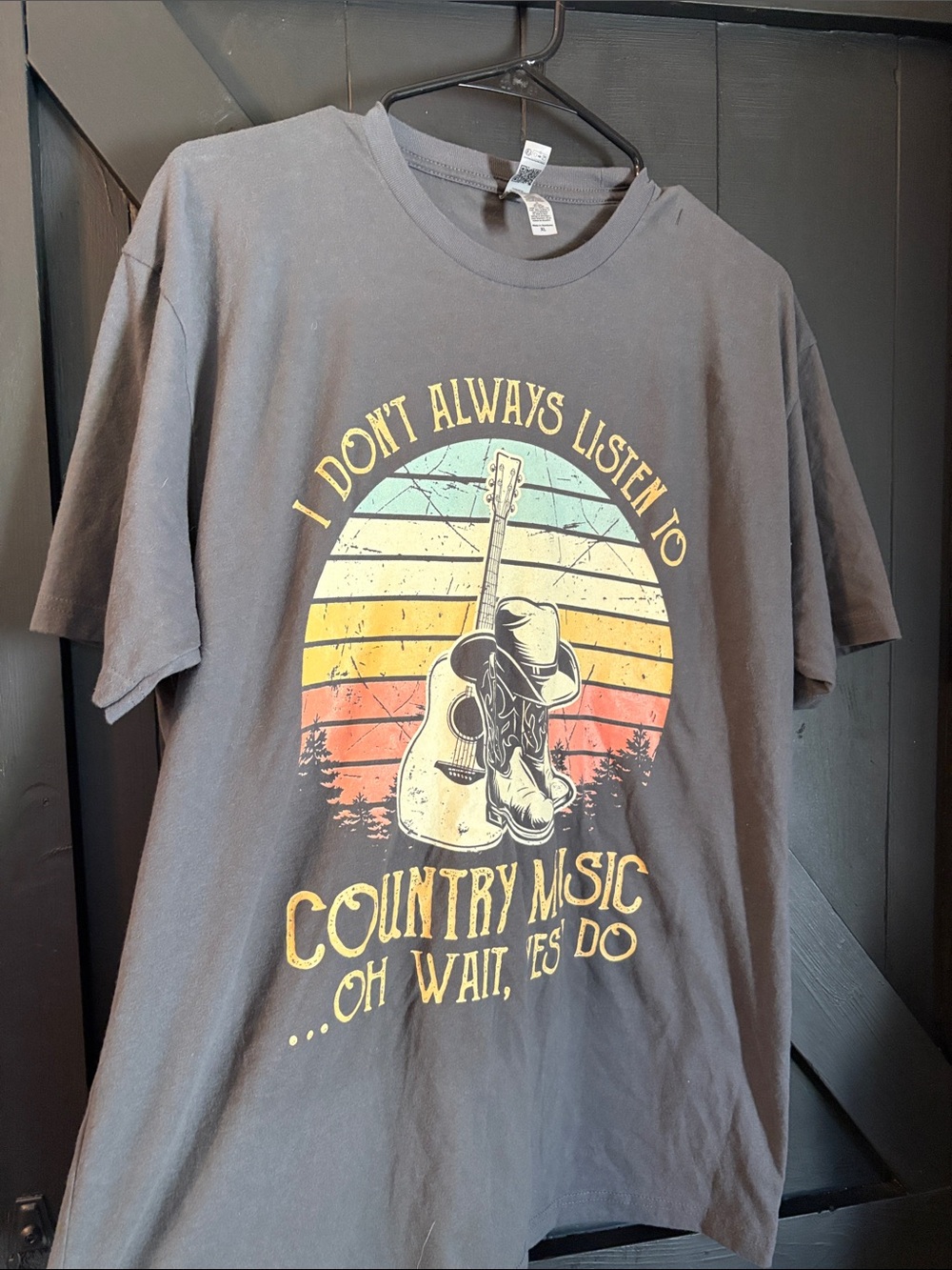 Next Level Apparel Gray Graphic Tee with Vintage Country Music Design